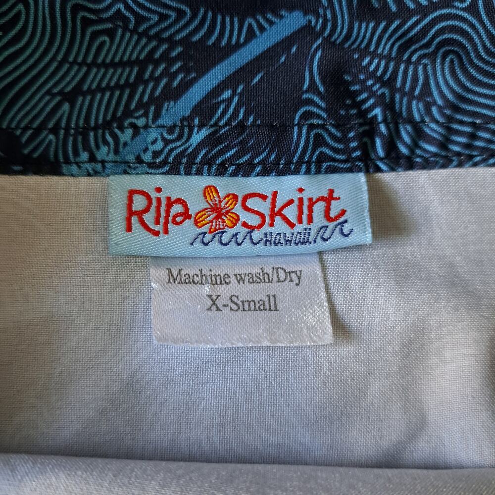RipSkirt Hawaii Wrap Mini Skirt X-Small Length 1 Coverup Moonlight Maui Blue - Picture 9 of 12